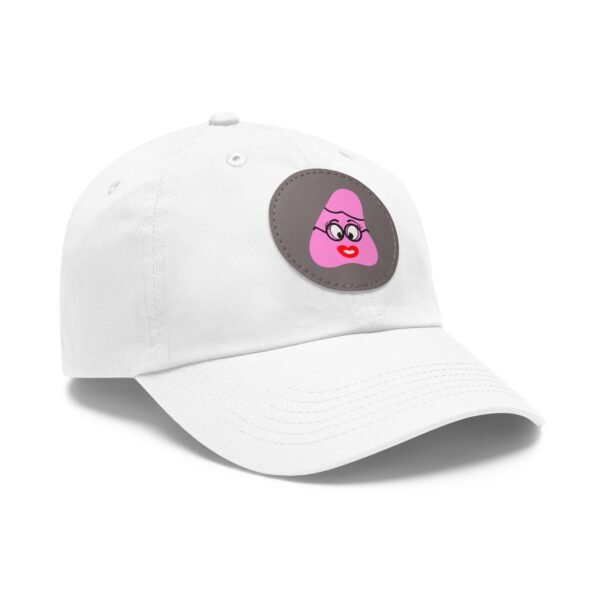 Pink Been Dad Hat with Leather Patch (Round) - Image 6