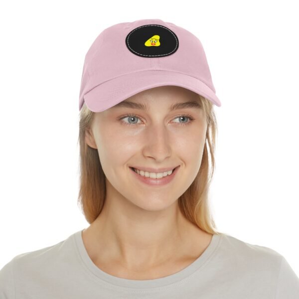 Yellow Been Dad Hat with Leather Patch (Round) - Image 68