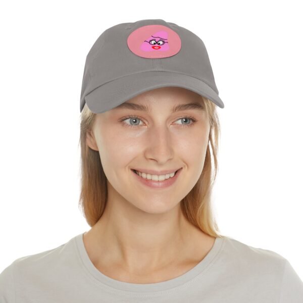 Pink Been Dad Hat with Leather Patch (Round) - Image 92