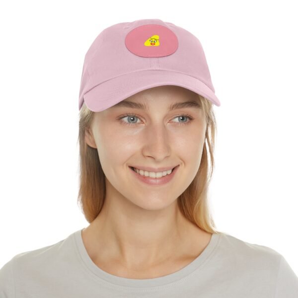 Yellow Been Dad Hat with Leather Patch (Round) - Image 80
