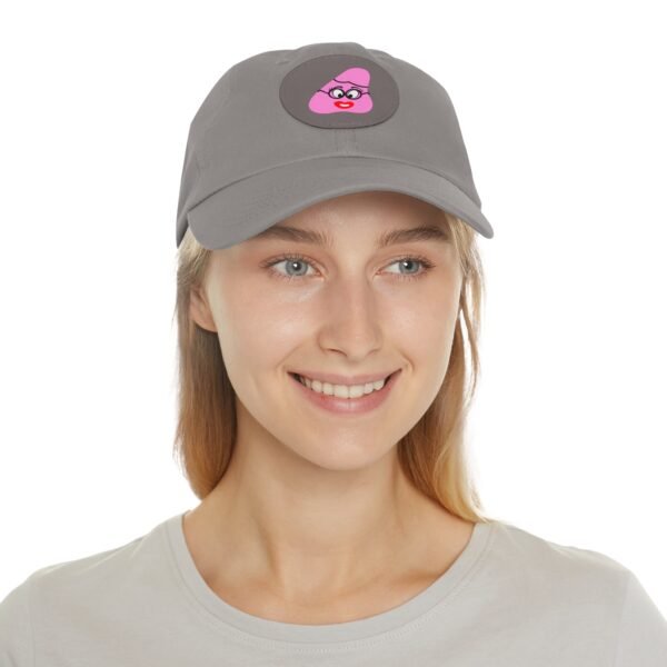 Pink Been Dad Hat with Leather Patch (Round) - Image 84