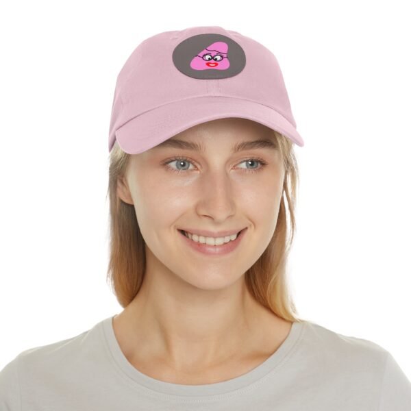 Pink Been Dad Hat with Leather Patch (Round) - Image 68