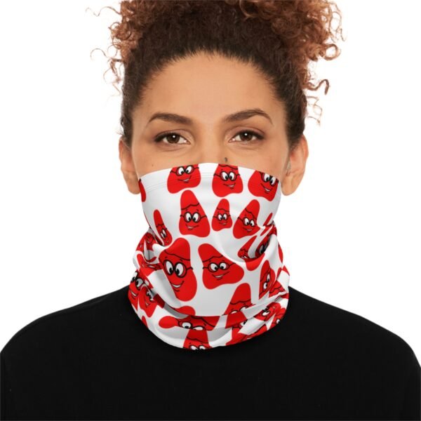 Red Been Winter Neck Gaiter With Drawstring - Image 3