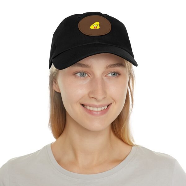 Yellow Been Dad Hat with Leather Patch (Round) - Image 44