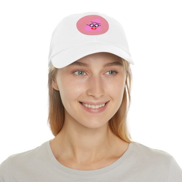 Pink Been Dad Hat with Leather Patch (Round) - Image 16