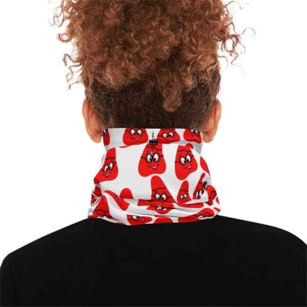Red Been Winter Neck Gaiter With Drawstring - Image 4