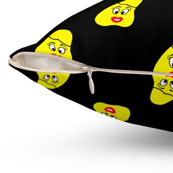 Yellow Been Spun Polyester Square Pillow - Image 3