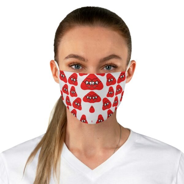 Red Been Fabric Face Mask - Image 2
