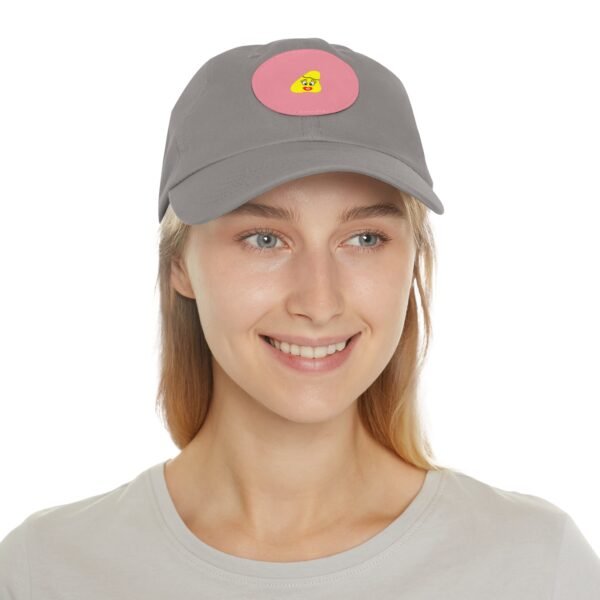 Yellow Been Dad Hat with Leather Patch (Round) - Image 96