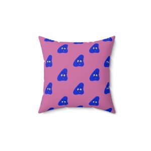 Blue Been Spun Polyester Square Pillow