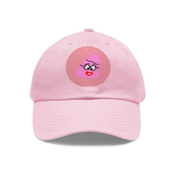 Pink Been Dad Hat with Leather Patch (Round) - Image 73