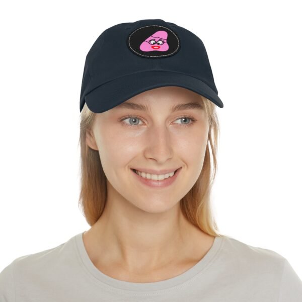 Pink Been Dad Hat with Leather Patch (Round) - Image 48