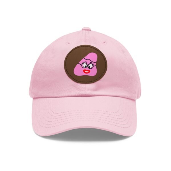 Pink Been Dad Hat with Leather Patch (Round) - Image 69