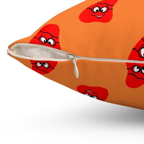 Red Been Spun Polyester Square Pillow - Image 3