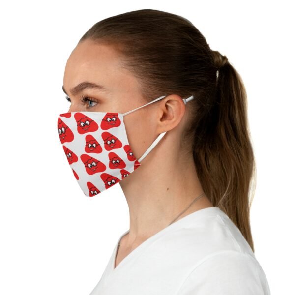 Red Been Fabric Face Mask - Image 3
