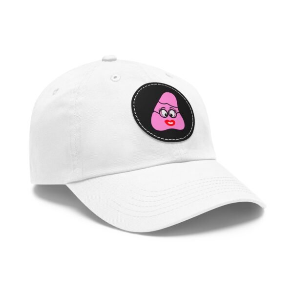 Pink Been Dad Hat with Leather Patch (Round) - Image 2