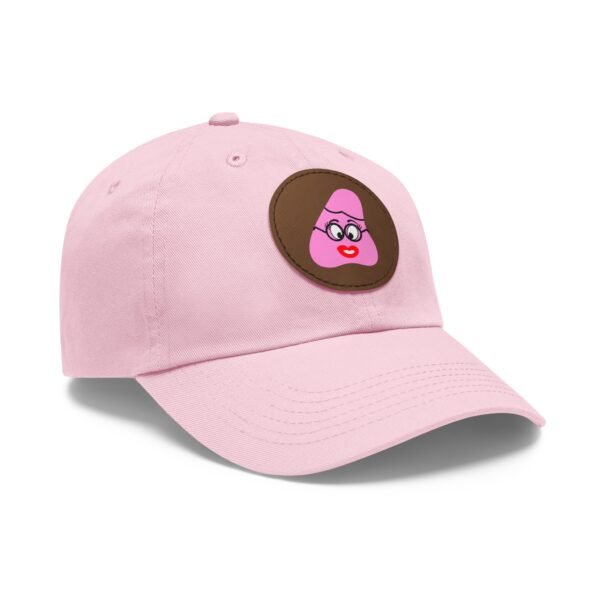 Pink Been Dad Hat with Leather Patch (Round) - Image 70