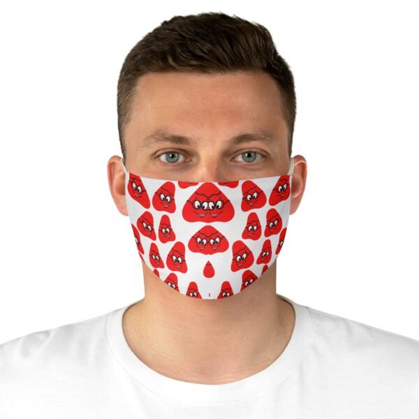 Red Been Fabric Face Mask - Image 4