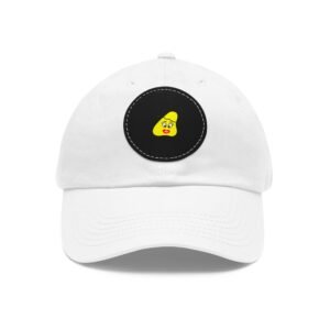 Yellow Been Dad Hat with Leather Patch (Round)