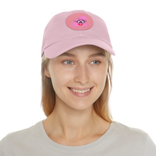 Pink Been Dad Hat with Leather Patch (Round) - Image 76