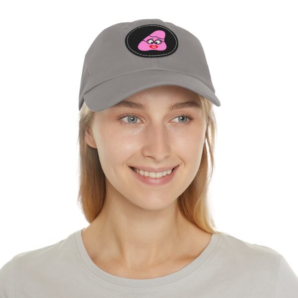 Pink Been Dad Hat with Leather Patch (Round) - Image 80