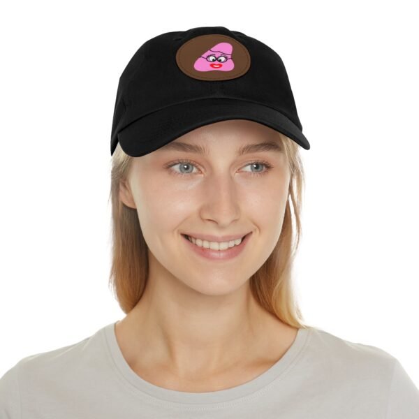Pink Been Dad Hat with Leather Patch (Round) - Image 40