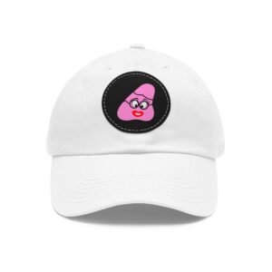 Pink Been Dad Hat with Leather Patch (Round)