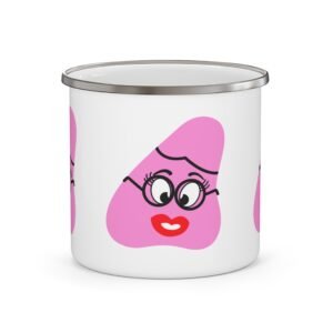 Pink Been Enamel Camping Mug